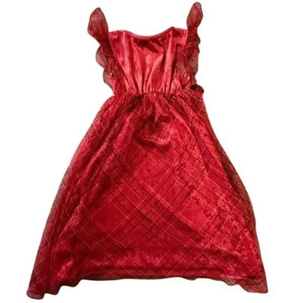 Disney Princess Girls Burgundy Crushed Velvet Nightgown Gold Bow 3T‎ DP838TGTWM - Picture 4 of 7